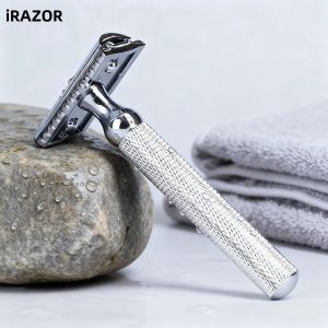 Dao Cạo An Toàn Hai Lưỡi iRAZOR Classic Dành Cho Nam Máy Cạo Râu Thủ Công Thân Thiện Với Môi Trường Chất Liệu Nhôm Màu Bạc 3.54 Inch Kèm 10 Lưỡi Dao Thay Thế Chính Hãng