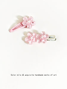 Creamy Pink Cherry Blossom Barrettes! Young Adult Flower Side Clip Sweet Bangs Side BB Clip Hairpin Hair Ornaments Headdress