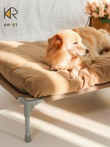 KRpet Dog Bed Military Style Pet Bed Moisture Proof Breathable off Ground High Arch Bed Detachable Washable for Medium Large Dogs
