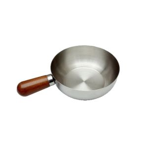Stainless Steel Instant Noodle PotOne Person Eating Small PotWood Handle Snack Cooking PotBaby Complementary Food Milk Pot