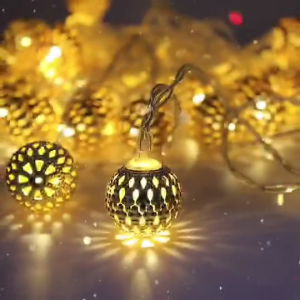 10M Moroccan Ball Light Hari Raya Lights Battery&USB Powered Operated Light Flashing For Ramadan Hari Raya Decoration