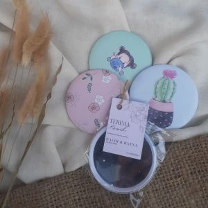 Cermin Souvenir Pernikahan Kemasan Aesthetic Ucapan Terima Kasih Kaca