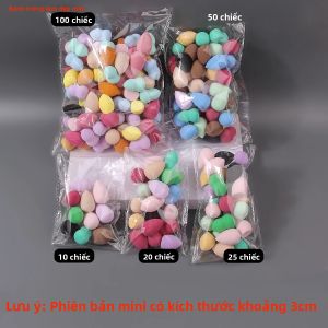 Bộ Bông Phấn Trang Điểm Không Chứa Latex 10/20/25/50/100 Chiếc Với Màu Sắc Và Hình Dạng Ngẫu Nhiên Dùng Để Tán Kem/kiềm/khô Bông Phấn Mỹ Phẩm Polyurethane Ưa Nước