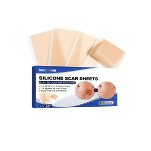 South Moon เทปปิดระบายอากาศที่สะดวกสบายซิลิโคนแผ่นแผลเป็น4pcs-4ซม * 7.5ซม.