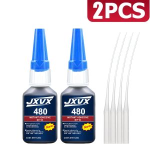 JXVX 1-3pcs 498（clear）/480（black） Instant Strong Super Glue cyanoacrylate Universal Superglue Mighty Instant Glue for Resin Ceramic Metal Glass Fast Dry Gluewaterproof With precision distributor 20g.