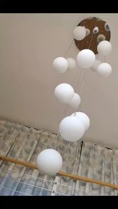 Nordic Design Modern Double-Entry Spiral Staircase 12 Heads Long Chandelier White Glass Ball Chandelier For Villa Attic Chandelier High-Rise Living Room Restaurant Staircase Foyer (Three Color Lamp) With 3 Meters Hanging Wire E27 Bulb