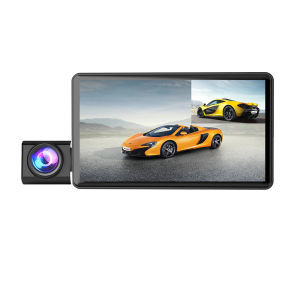 A6 3 Channel Dash Cam Car DVR  with HD 4" LCD Screen 170° Wide Angle Lens Waterproof Rear Camera Night Vision Motion Detection 1080P Video Recorder 24H Parking Monitor