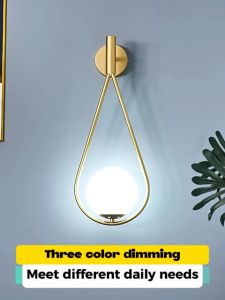 LED Glass Ball Gold Black Light Bedroom Restaurant Hotel Fixture Indoor Lamp Home Decor Wall Sconce