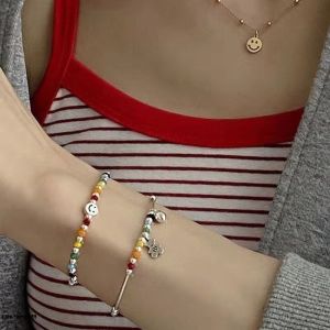 Lắc tay chuỗi hạt màu cầu vồng phong cách Hàn Quốc thời trang cho bạn nữ- LTNU2LC01