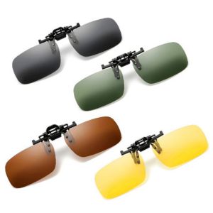 Sentexin Sunglasses Lenses Polarized Sunglasses Clip On Flip Up UV 400 Polarized Fishing Riding&Hiking Eyewear Day/Night Vision Glasses