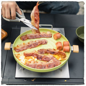 Outdoor Barbecue Pan Aluminum Alloy Baking Pan Plate Ceramic Non Stick Coating Camping Picnic Portable Home Frying Pan Suitable Various Stoves