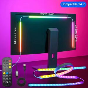 24-34inch Monitor LED RGBIC Gaming Neon Backlight App Control USB Powered 5V LED Light for PC Music Sync Lighting for Computer