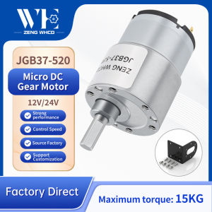 JGB37-520 Miniature Spur Gear DC Brushed Motor Adjustable For Forward And Reverse Rotation 6V~24V Torque DC Motor 20KG/CM Torque