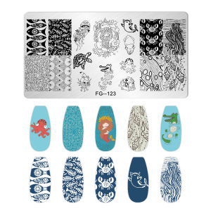 Cartoon haracter Nail Stamping Plates Tiger Zebra Leopard Print Stainless Steel Manicure Stencil Nail Art Templates Stamp Tools