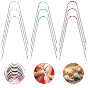 3pc/set 2.0-6.0mm Circular Knitting Needles Set Stainless Steel Crochet Hook Yarn Knitting Tools for Crocheting Handmade Socks