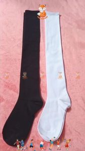 Tất vớ bóng đá tất thể thao màu trắng đen cổ cao dài dưới gối qua gối