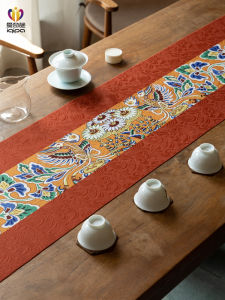 Original Love Strange Dunhuang Phoenix Flies Lotus Table Flag Chinese Style Tea Table High End Tea Table Mat Cloth Waterproof