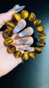 【 现货】 14mm 黄虎眼手串|增强自信 × 稳定情绪 × 提升事业运|Gold Tiger Eye Bracelet|Confidence • Stability • Success