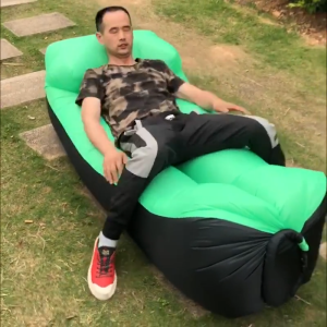 Lounger Inflatable Outdoor Sleeping Sofa Banana Sleeping Bag Portable Air Bed Hangout Lounger LayBag