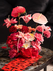 Wedding Tea Table Set Floral Decorative Pieces Engagement Banquet Full Set New Chinese Style Home Decorations for Men And Women