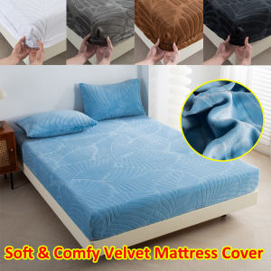 Thicken Velvet Bed Sheet Mattress Cover Single Double Full Queen King Size Bed Cover Soft & Comfy
