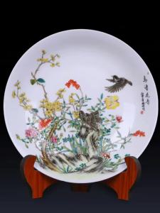 Decorative Ceramic Artistic Plaque with Base