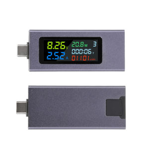 Gaqqee | USB Type-C Bút Thử Điện Kỹ Thuật Số Đa Chức Năng Vôn Kế Ampe Kế Điện Màn Hình Màu Điện Dung Máy Kiểm Tra Điện Dung 4.5 ~ 50V 0-8A Cho Điện DIY