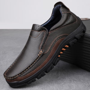 NUDANLAI | Wide Toe Soft Sole Genuine Leather Male Slip-on Shoes