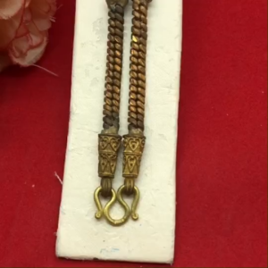 สร้อยคอทองเหลืองโบราณลายกระดูกงูคั่นหัวจรวด ห้อยพระได้ 3 องค์ ความยาว 24 นิ้ว งานทองเหลืองแท้ งานดิบไม่ได้ชุบ พร้อมส่ง