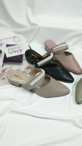 Real Pict Mirandy Kanaya RM.02: Sepatu Wanita Bapau/Mules Hak Tahu 3cm Croco