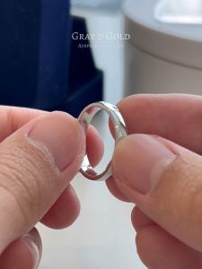 แหวนเงินแท้ 92.5% วงเกลี้ยง หนา 4 มิล ชุบทองคำขาวโรเดียม Gray & Gold