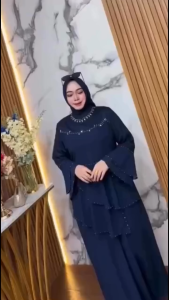Daraa Dress Matt Ceruty Mix Brukat Apk Payet Size XL Dress Kondangan Wanita Terbaru 2025 Kekinian
