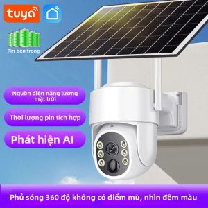 Camera Tuya 8MP WiFi Năng Lượng Mặt Trời Với Tính Năng Phát Hiện Chuyển Động PIR Tầm Nhìn Ban Đêm Chống Nước Camera An Ninh Ngoài Trời Camera IP Màn Hình CCTV