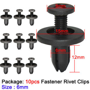 10~50pcs Car 6mm Hole Plastic Rivets Fastener Push Clip Black Auto Vehicle Door Trim Panel Retainer Fastener Clips For Toyota