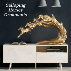 Home Decor Display Horse Sculpture Figurines Resin Crafts Decoration For Living Room Wine Cabinet Furnishings High-End Atmospheric Gifts