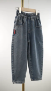 Patt Mom กางเกงยีนส์เด็กขายาว เอวยืด สำหรับเด็กผู้หญิงและผู้ชาย ชุดเด็ก เสื้อเด็ก (T-MXNZCK)