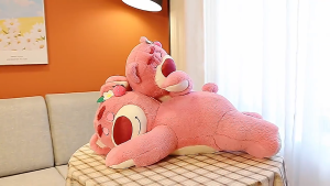 Strawberry Bear Lotso Gift Anak Patung Lotso Strawberry Bear Sleeping Lotso Fragrant 40cm / Lotso Pillow  Big Size Small Size soft Birthday Present For Kids Strawberry Bear