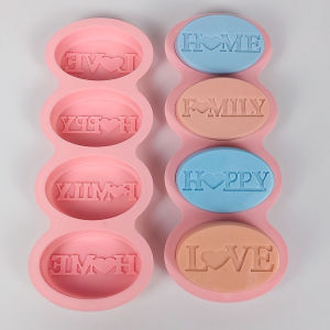 Handmade Silicone Soap Molds 4 Types Embossing Mould DIY Circular Soap Craft Candy Chocolate Ice Cube Making Tools