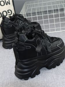 Womens Dad Shoes with 12CM Heightening Interior Thick Bottom Sports Shoes Versatile Platform Sneakers Small Size 10CM Flatform White Sneakers