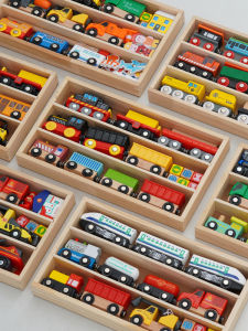 LEKU | Magnetic Inertial Wooden Toy Train Car