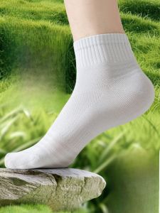 Miiow | Mens Breathable Antibacterial Cotton Socks Short Mesh Eyelets Comfortable Anti-slip Long Velvet Sports Summer Socks