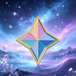 Genshin Impact Primogem Enamel Pin Colorful Four‑Pointed Star Lapel Brooch Badge Backpack Clothing Decor Game Fan Gift