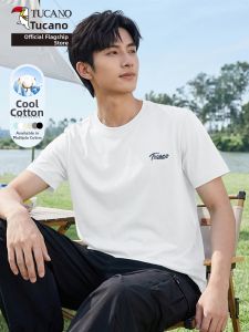 TUCANO | White Ice Silk Quick-dry T-Shirt Letter Print Short Sleeve