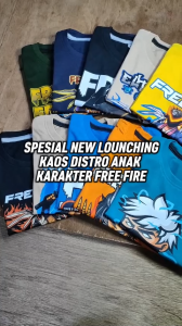 Baju Kaos Distro Anak Karakter Free Fire - Baju Anak Laki Laki Motif Free Fire Usia 1 - 10 Tahun