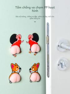 Tay Nắm Cửa Sau Bằng Silicon Miếng Lót Chống Va Chạm Cho Tủ Lạnh Giường Đầu Giường Dính Lưng Cổng Cửa Thiết Bị Chống Va Đập