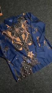 Kemeja Batik Pria Lengan Panjang Motif Sogan Modern Slim Fit HRB026