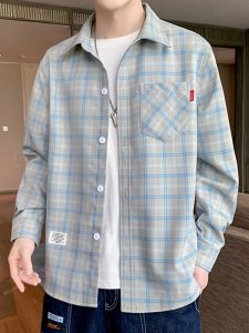 ROMON | เสื้อเชิ้ตแขนยาวลำลองสำหรับผู้ชาย ทรงหลวม ทรงปกติ ฤดูใบไม้ผลิและฤดูร้อน แฟชั่นใหม่ ลายทาง ไม่ต้องรีด แจ็คเก็ตเสื้อผ้าทำงาน