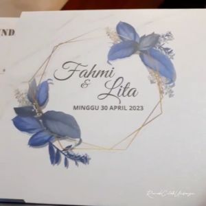 Undangan Pernikahan / Khitanan Kalender Lipat Tiga Model Amplop Elegan & Murah [50pcs - RCU126]