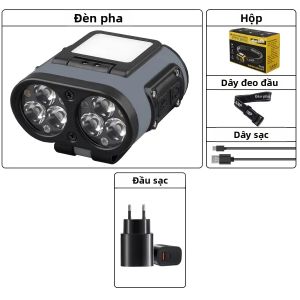 BALDR | Đèn Pha Cảm Ứng Siêu Sáng LED Chạy Bằng Pin Lithium Chống Nước Gắn Đầu Dùng Ngoài Trời Ánh Sáng Mạnh Thời Lượng Pin Dài Có Thể Sạc Lại