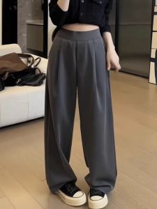 Quần Ống Rộng Dáng Rộng Cho Nữ Quần Dài Thường Ngày Quần Dài Đến Sàn Dáng Đứng Cạp Cao Quần Ống Rộng Chất Liệu Cotton Pha Trộn